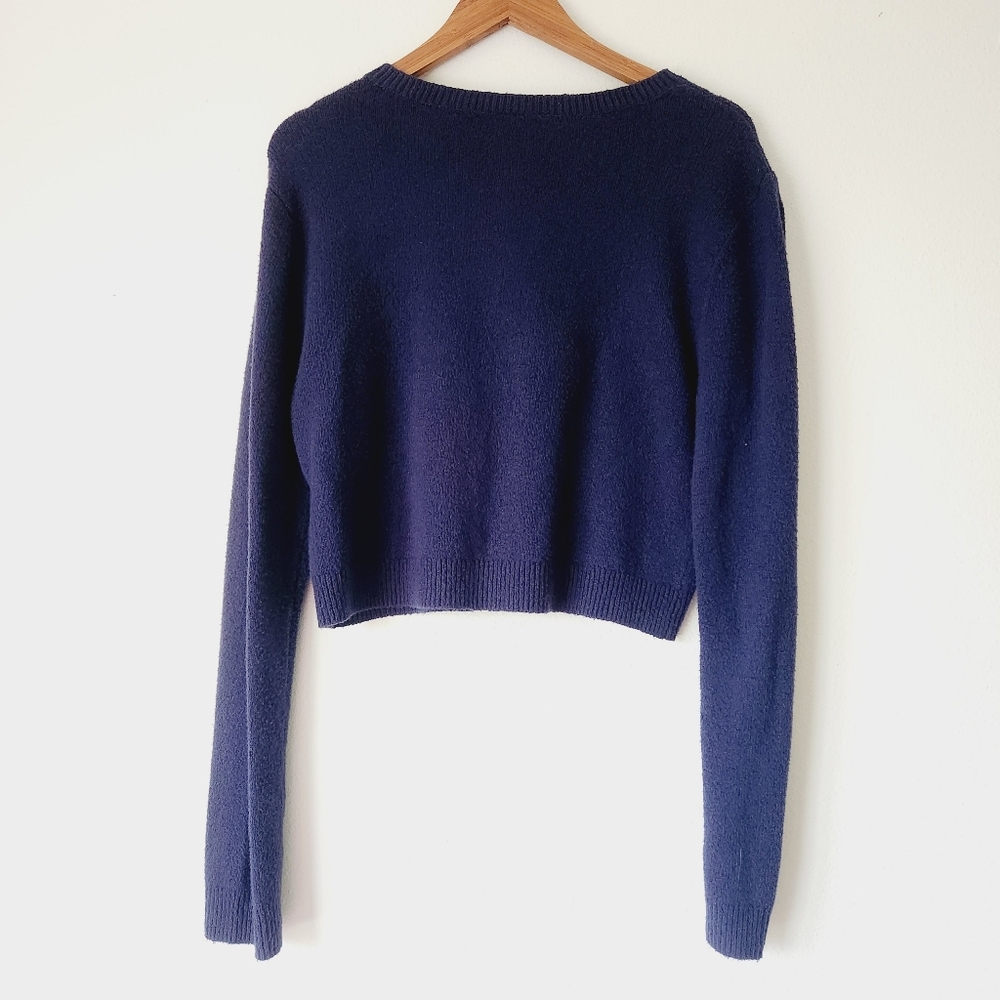 Navy Blue Button-Up Cardigan - Picture 3 of 3